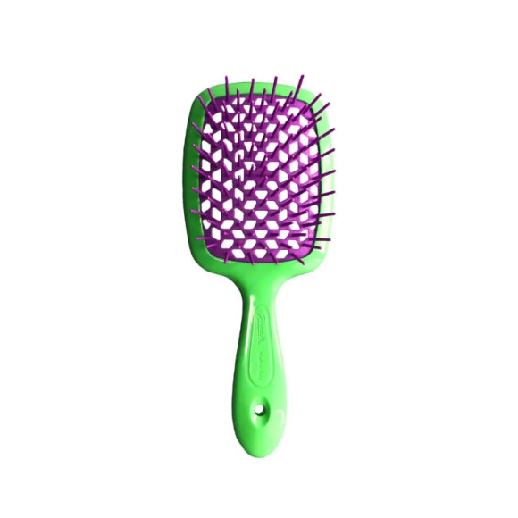 Гребінець для волосся зелений з фіолетовим  Janeke 1830 Superbrush The Original Italian 1 шт - фото №1