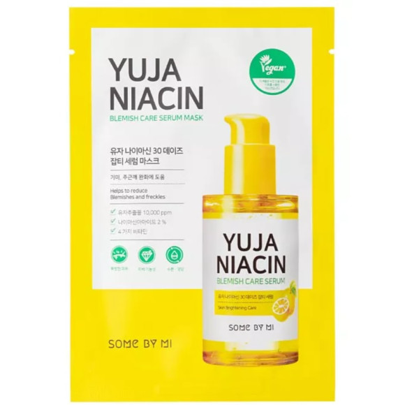 Освітлююча тканинна маска для обличчя з Юдзу Some By Mi Yuja Niacin  Blemish Care Serum Mask  - фото №1