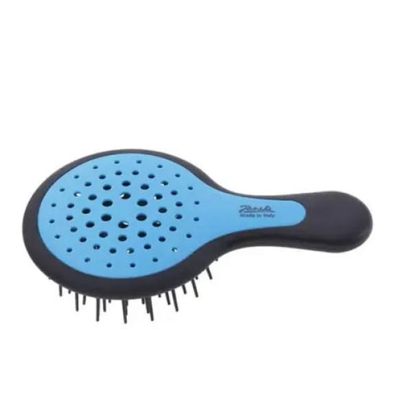 Гребінець для волосся блакитний з чорним  Janeke Superbrush Mini The Original - фото №1