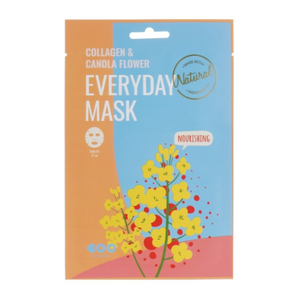 Маска для обличчя з екстрактом колагену та квітів каноли Dearboo Everyday Mask Collager & Canola Flower - фото №1