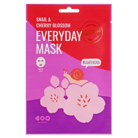 Маска для обличчя з екстрактом равлика та вишні Dearboo Everyday Mask Snail & Cherry Blossom - фото №1
