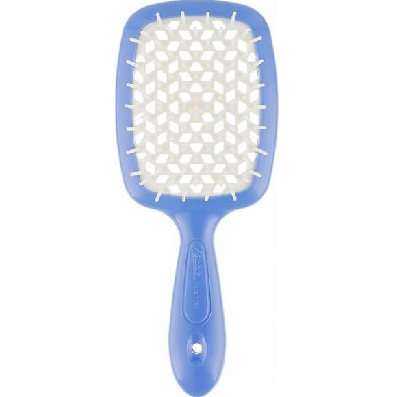 Гребінець для волосся синя з білим  Janeke Superbrush Small The Original Italian 1 шт - фото №1