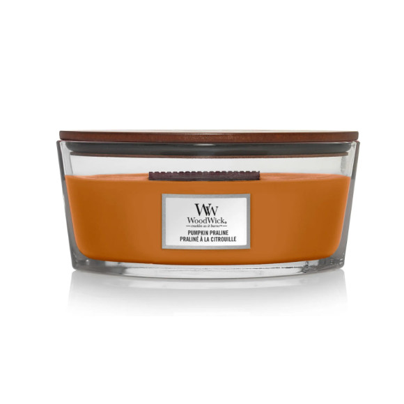 Ароматична свічка з нотами гарбуза та спецій Woodwick Ellipse Pumpkin Praline  - фото №1