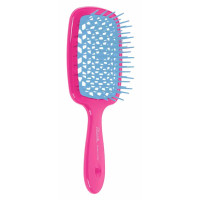 Гребінець для волосся рожева з блакитним Janeke 1830 Superbrush The Original Italian  - фото №1