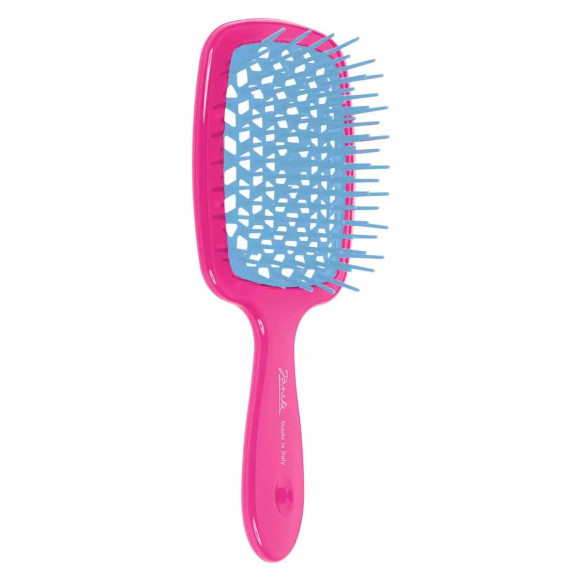 Гребінець для волосся рожева з блакитним Janeke 1830 Superbrush The Original Italian  - фото №1
