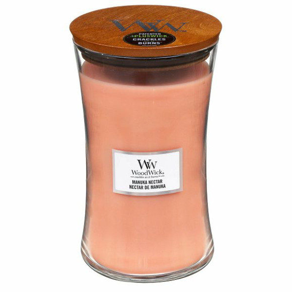 Ароматична свічка з персиком, медом і манго Woodwick large Manuka Nectar 609 г - фото №1