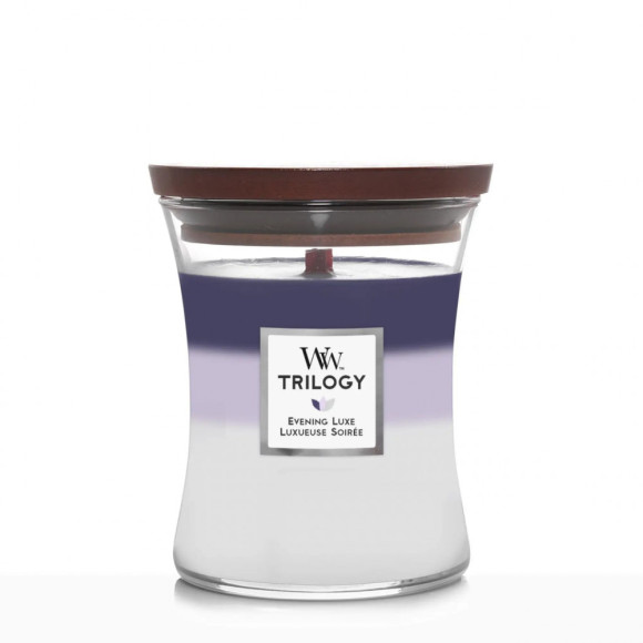 Ароматична свічка з тришаровим ароматом Woodwick Medium Evening Luxe Trilogy 275 г - фото №1