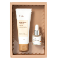 Набір засобів з муцином равлика (крем і міні-сироватка) IUNIK Black Snail Edition Skincare Set - фото №1