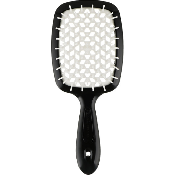 Гребінець для волосся чорний з білим  Janeke 1830 Superbrush The Original Italian 1 шт - фото №1