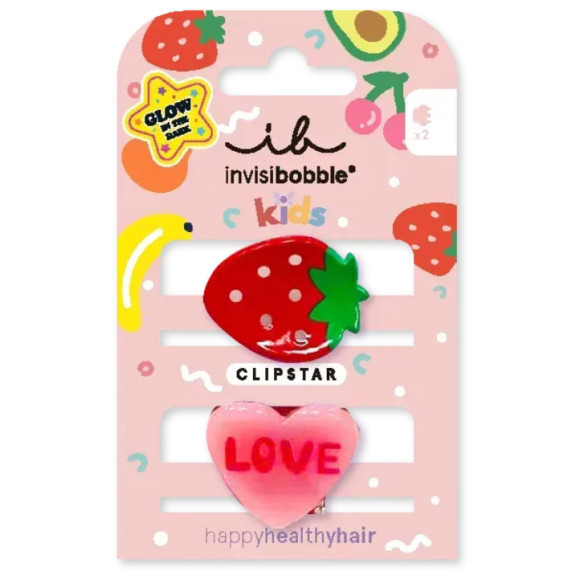 Заколка для волосся invisibobble CLIPSTAR GLOW KIDS Frutti Strawberry - фото №1