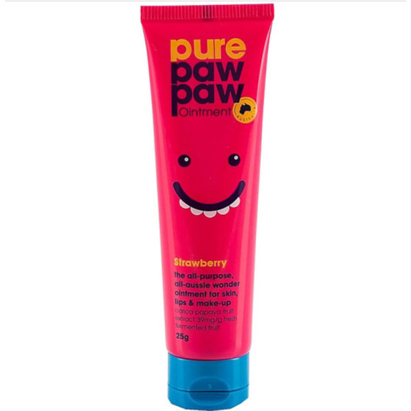 Відновлюючий бальзам для губ з ароматом полуниці Pure Paw Paw Strawberry - фото №1
