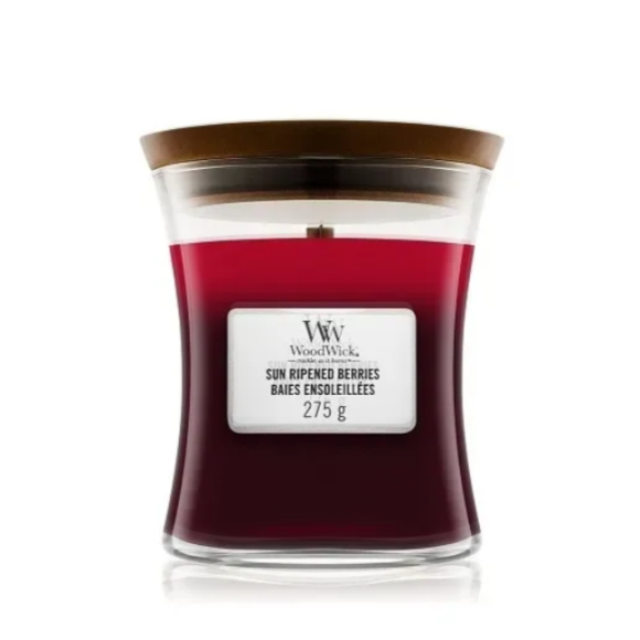 Ароматична свічка з тришаровим ароматом Woodwick Medium Trilogy Sun Ripened Berries 275 г - фото №1