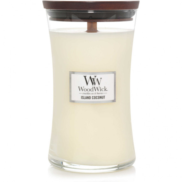 Ароматична свічка з ароматом кокоса та ананаса Woodwick Large Island Coconut 609 г - фото №1