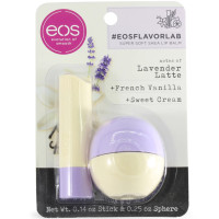Набор бальзамов для губ «лаванда и латте» EOS Flavorlab Lavender Latte Lip Balm Sphere and Stick - фото №1