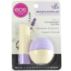 Набір бальзамів для губ «лаванда та лате» EOS Flavorlab Lavender Latte Lip Balm Sphere and Stick - фото №1