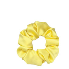 Об'ємна резинка для волосся з натурального шовку жовта Mon Mou yellow - фото №1