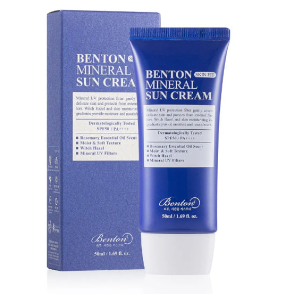 Сонцезахисний крем на мінеральній основі  Benton Skin Fit Mineral Sun Cream SPF50/PA++++ 50 мл - фото №1