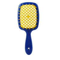 Гребінець для волосся синя з жовтим Janeke 1830 Superbrush The Original Italian  - фото №1