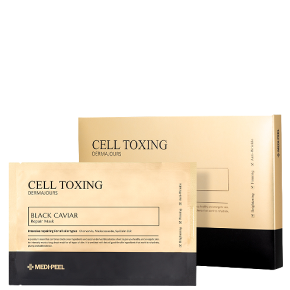 Відновлююча маска Medi Peel Cell Toxing Black Caviar Dermajours Repair Mask 1 шт - 30 мл - фото №1
