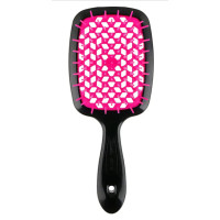 Гребінець для волосся чорний з рожевим  Janeke 1830 Superbrush The Original Italian 1 шт - фото №1