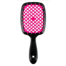 Гребінець для волосся чорний з рожевим  Janeke 1830 Superbrush The Original Italian 1 шт - фото №1
