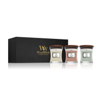 Набір свічок Woodwick Mini Fireside, Stone washed, White teak - фото №1