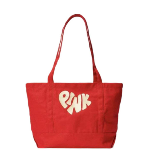 Пляжна сумка -шопер Victoria's Secret PINK beach bag red 1 шт - фото №1