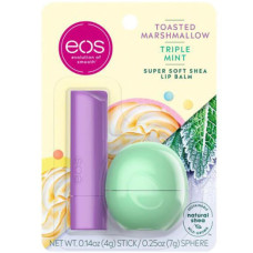 Набір бальзамів для губ «смажений зефір і потрійна м'ята» EOS Flavorlab Toasted Marshmallow and Triple Mint Lip Balms - фото №1