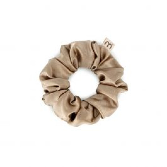 Об'ємна резинка для волосся з натурального шовку бежева Mon Mou beige  - фото №1