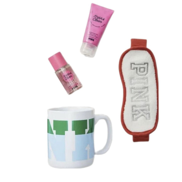 Подарунковий набір з кружкою та маскою для сну Victoria's Secret PINK Fresh & Clean - фото №1
