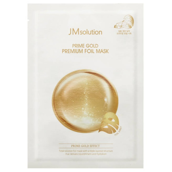 Тришарова тканинна маска з колоїдним золотом JMsolution Prime Gold Premium Foil Mask - фото №1