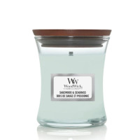 Ароматична свічка з нотами шавлії, океану та кедра Woodwick Mini Sagewood & Seagrass  - фото №1