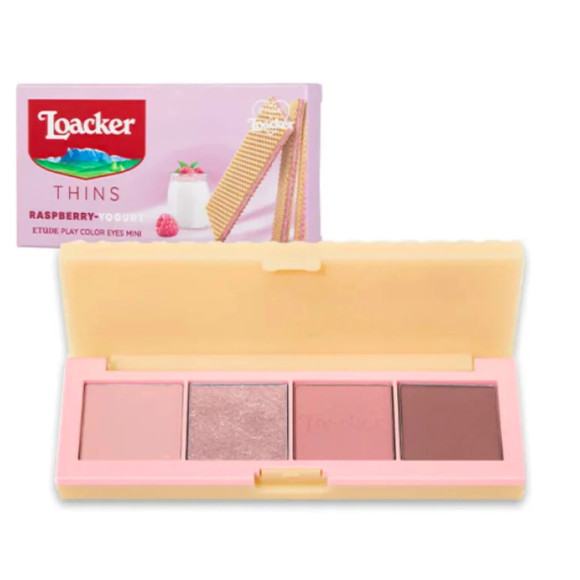 Палетка тіней Etude House & Loacker Rasberry Yougurt Play Color Eyes Mini Kit Eyeshadow Palette - фото №1