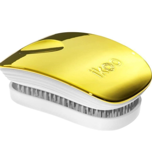Компактний гребінець-детанглер Ikoo Pocket Metallic Solieil White - фото №1