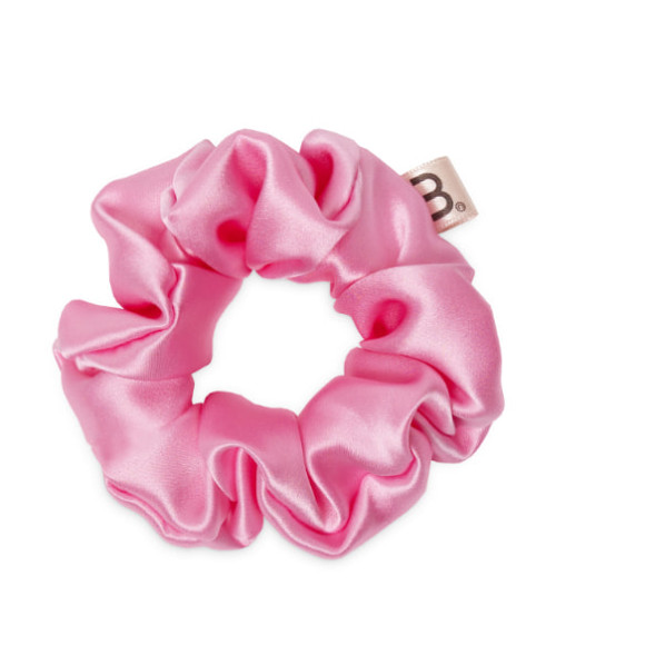 Об'ємна резинка для волосся з натурального шовку яскраво-рожева Mon Mou bright pink - фото №1