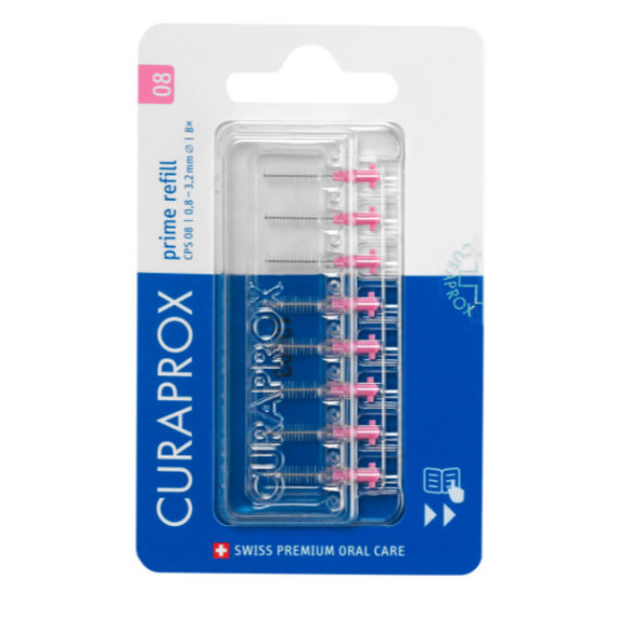 Набір йоршиків міжзубних  CURAPROX PRIME REFILL D 0,8 ММ (8 шт) - фото №1