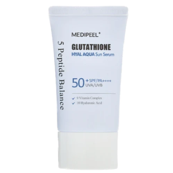 Зволожуюча сонцезахисна сироватка з глутатіоном Medi-Peel Glutathione Hyal Aqua Sun Serum SPF50+ PA++++ 50 мл - фото №1