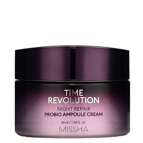 Нічний омолоджуючий ампульний крем Missha Time Revolution Night Repair Probio Ampoule Cream  - фото №1