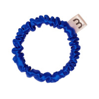 Тонка резинка з натурального шовку синя Mon Mou hair scrunchie blue - фото №1