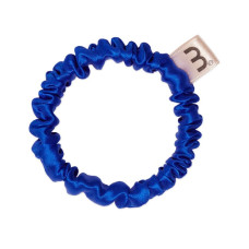 Тонка резинка з натурального шовку синя Mon Mou hair scrunchie blue - фото №1