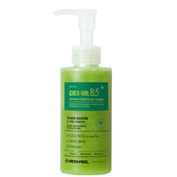 Киснева пінка для вмивання та очищення пор Medi-Peel Phyto CICA-Nol B5 AHA BHA Vitamin Calming O2 Deep Cleanser 150 мл - фото №1