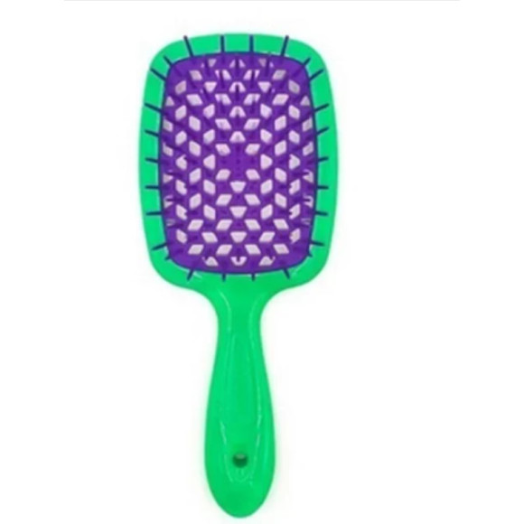 Гребінець для волосся зелений з фіолетовим Janeke 1830 Superbrush The Original Italian  - фото №1