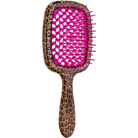 Гребінець для волосся леопард з рожевим Janeke 1830 Superbrush Leopard Pink - фото №1