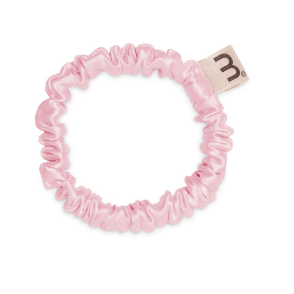 Тонка резинка з натурального шовку рожева  Mon Mou hair scrunchie pink - фото №1