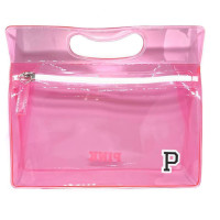 Косметичка V прозора, рожева Victoria's Secret Pink: pink Beauty Bag  1 шт - фото №1