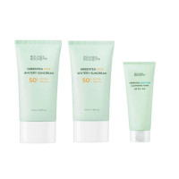Набір сонцезахисний кремів+міні пінка Round A'Round Green tea Cica Watery Sun Cream Set - фото №1