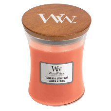 Ароматическая свеча с ароматом тамаринда Woodwick Medium Tamarind and Stonefruit - фото №1