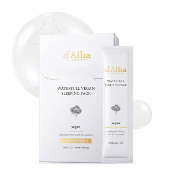 Нічна зволожуюча гелева маска D'alba Waterfull Vegan Sleeping Pack 1шт - фото №1