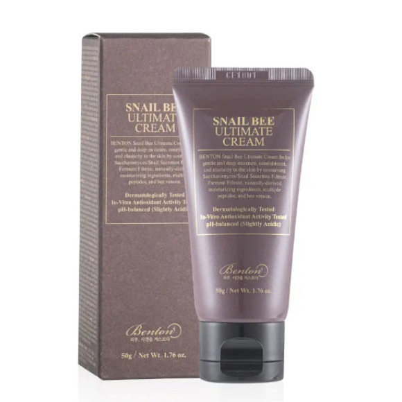 Крем з ферментованим муцином равлика та бджолиною отрутою Benton Snail Bee Ultimate Cream 50 мл - фото №1