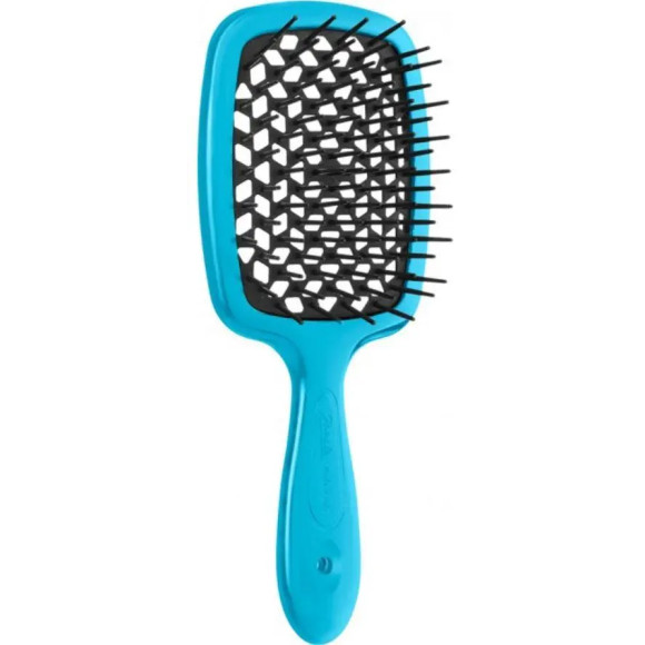 Расческа Janeke Superbrush With Soft Moulded Tips Бірюзова з чорним - фото №1